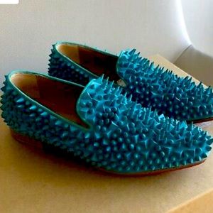 Blue spiked Christian Loubiton Loafers